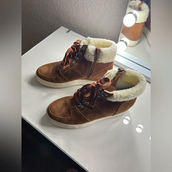 Steve Madden brown leather and fabric shoes - Picture 2 of 6